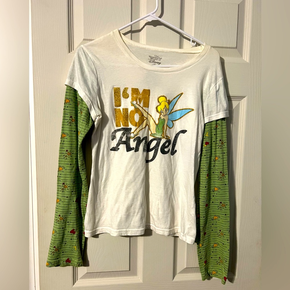 Disney Tinkerbell I’m No Angel long sleeve T-shirt Jr Large 11/13